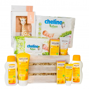 Canastillas de Bebé - Canastilla Bebé Ecológica Unisex Weleda con Sophie la Girafe - Canastillas de Bebé - Canastilla Bebé Ecológica Unisex Weleda con Sophie la Girafe -